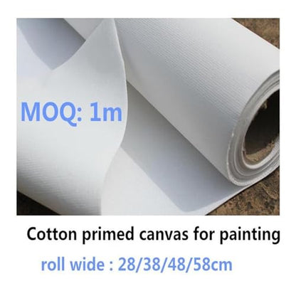 Blank Canvas Roll 280g White Cotton Blank Canvas Roll for Hand Painting Practice 28/38/48/58cm Wide Art Supplies(58cm x 1m) - color: 58cm x 1m