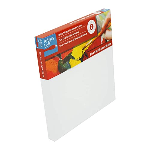 MICHAELS Bulk 12 Pack: Level 2 Gallery Wrapped Traditional Canvas by Artist's Loft® - size: 8â x 8â