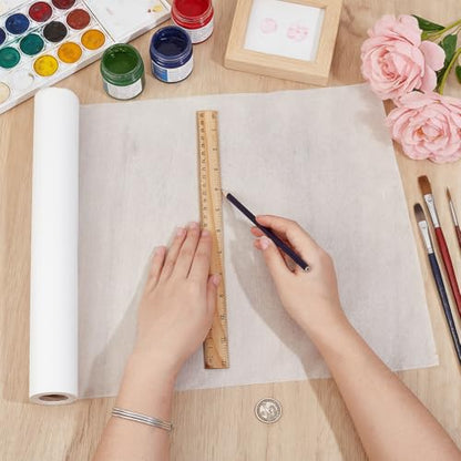 PH PandaHall 13.8" x 164ft Art Paper Roll Artist Wet Strength Translucent Long Fiber Papers White Paper Roll for Ink Wash Watercolor DIY Crafts Gelli Printing Collage
