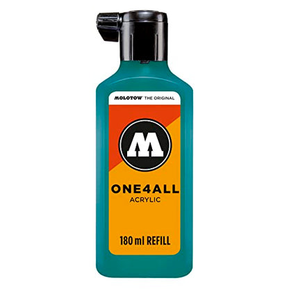 Molotow ONE4ALL Acrylic Paint Refill, For Molotow ONE4ALL Paint Marker, Lagoon Blue, 180ml Bottle, 1 Each (692.206) - color: Lagoon Blue