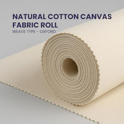 Natural Cotton Canvas Fabric Roll – 63 Inch Wide x 50 Yards Length, 7oz Lightweight Canvas for Bags, Upholstery, Crafts, Home Décor & Sewing Projects - style: SF-07oz-63-50