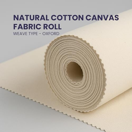 Natural Cotton Canvas Fabric Roll – 72 Inch Wide x 50 Yards Length, 7oz Lightweight Canvas for Bags, Upholstery, Crafts, Home Décor & Sewing Projects - style: SF-07oz-72-50