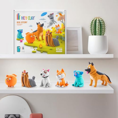 HEY CLAY Dog Story - Air Dry Clay Kit with Interactive App for Kids & Tweens, Modeling Clay and Crafts Set for Kids Ages 6 to 10 - style: Dog Story