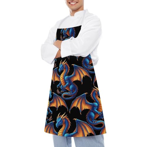 Chef Bib Apron for Restaurant, Anti-Stain with Pocket Adjustable, Cooking Dishwashing Lab Use - color: Style (543)