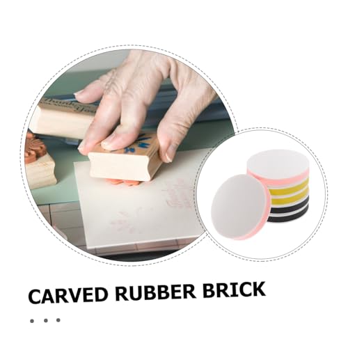LALAFINA 6pcs Soft Carving Blocks for Stamp Making Rubber Sheets for Engraving Printing and Craft Projects for Art Enthusiasts and Students Effortless Detail Creation
