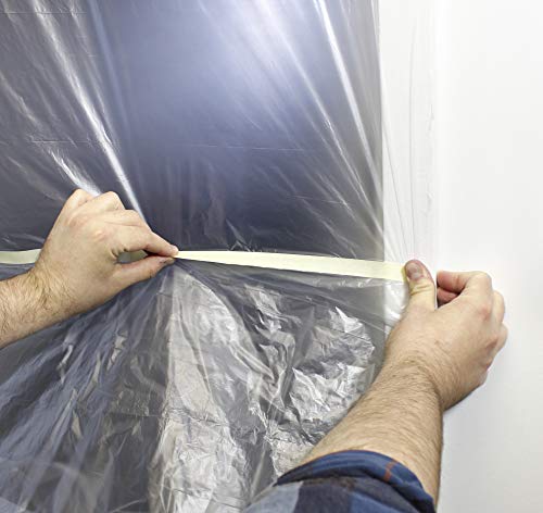 VViViD Chemical Grade Heavy-Duty Self-Adhesive Tape and Drape Masking Film Plastic Drop Cloth (1 Pack (60" x 108ft)) - size: 1 Pack (60" x 108ft)