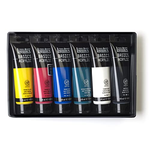 Liquitex Basics Acrylic Paint Set, 6 x 118ml (4-oz) Tube Paint Set - style: 6 x 118ml (4-oz)