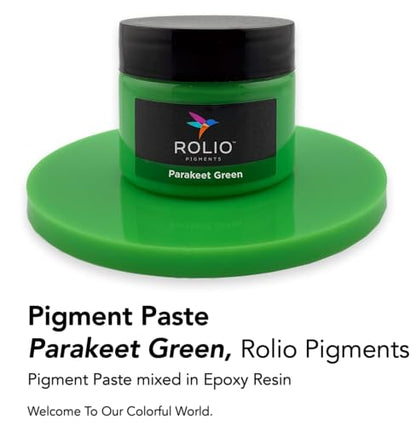 Rolio Green Pigment Paste for Epoxy Resin – Parakeet Green, 2oz Jar – Opaque Epoxy Colorant, Resin Dye Paste, High-Intensity Pigment Paste for Art, Jewelry, Crafts, Tumblers & DIY Projects - color: Parakeet Green