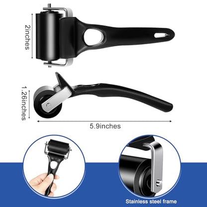 Frienda 1 Pcs 2 Inches Rubber Brayer Roller for Crafting, Hard Rubber Brayer Rollers for Printmaking, Ink Printing, Gluing Application, Stamping, Boat Flooring and Wallpaper Installation
