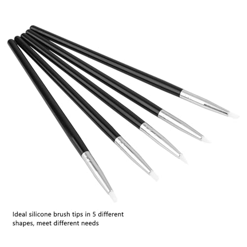 FLEXMAN 5Pcs Silicone Clay Sculpting Tool, Firm Silicone Tips Pottery Clay Pen Shaping Carving Tools Modeling Dotting Tool for Shaping Smoothness Removing