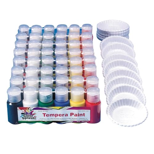 S&S Worldwide Color Splash Liquid Tempera Paint Pass Around Pack, Pack of 48