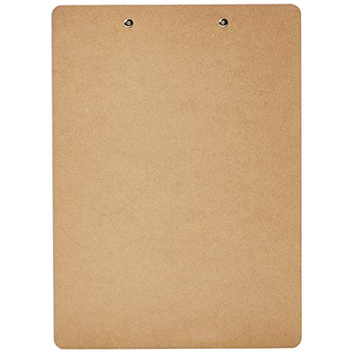 Amazon Basics Hardboard Office Clipboard, Letter Size, 9" x 12.5", Brown, 12-Pack - size: 12-Pack