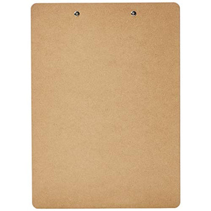Amazon Basics Hardboard Office Clipboard, Letter Size, 9" x 12.5", Brown, 12-Pack - size: 12-Pack