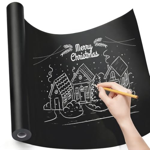 PerkHomy Craft Paper Roll 15" x 450" (37.5') Kraft Paper for Gift Wrapping Moving Art Floor Covering Packing Painting Drawing Paint Easel Poster Chart Paper (Black, 15" W x 450" L (37.5')) - color: Black, size: 15" x 450" ( 37.5' )