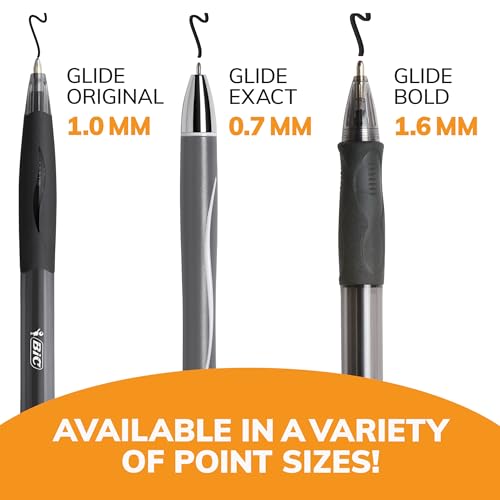 BIC Glide Black Retractable Ballpoint Pens, Medium Point (1.0mm), 4-Count Pack, Ultra Smooth Writing Black Pens - color: Black, size: 4 Count (Pack of 1)