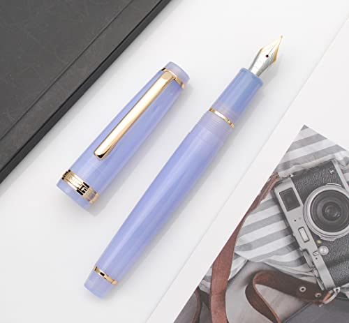 JINHAO 82 Fountain Pen with Gold Clip (F Nib 0.5mm, Transparent Violet) - color: Transparent Violet