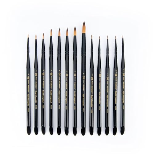 Majestic Royal & Langnickel Standard Handle Round Artist Brush Set for All Water-Based Mediums, 13pc - size: 1/4 inch to 1.5 inches, small, medium, large