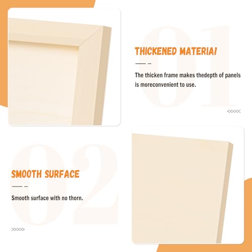 Wooden Art Panels for DIY Painting - Mother's Day Gifts, Christmas Crafts & Home Décor | 6x8 Inch Canvas Wood Boards, Unfinished Wooden Canvas for Adults & Kids (6-Pack) - size: 6*8-6