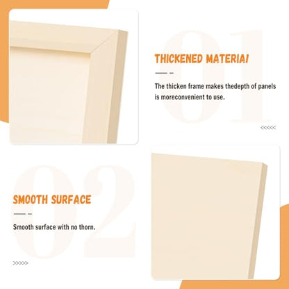 Wooden Art Panels for DIY Painting - Mother's Day Gifts, Christmas Crafts & Home Décor | 6x8 Inch Canvas Wood Boards, Unfinished Wooden Canvas for Adults & Kids (6-Pack) - size: 6*8-6