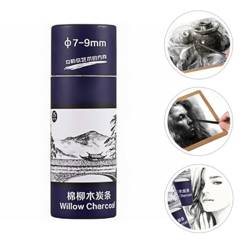 25pcs Willow Sketch Charcoal Sticks 7-9mm Drawing Supplies for Artists and Beginners, Natural Vine Charcoal Bars for Sketching, Shading, and Fine Art Drawing