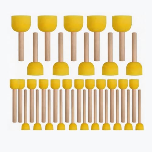 Foam Paint Brushes，Round Sponge Brushes Set for Painting, 30 Pcs 4 Sizes Acrylic Paint Sponges, Arts and Crafts Painting Tools
