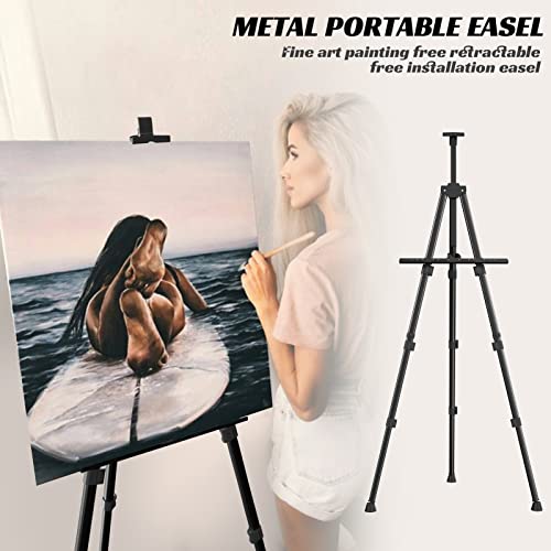 Easels for Painting Canvas, Aredy 66" Art Easel for Drawing, Portable Painting Easel Stand, Metal Table Top Easel (2 Pack) - style: 2 Pack