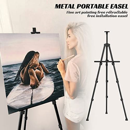 Easels for Painting Canvas, Aredy 66" Art Easel for Drawing, Portable Painting Easel Stand, Metal Table Top Easel (2 Pack) - style: 2 Pack