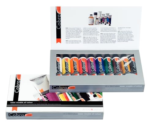 Cobra Artist Value Pack 10 X 40 ml (21820510) | Water-Mixable Oil Paint with High Pigmentation, High Lightfastness, No Harmful Solvents, Professional-Grade - size: 10x40ml