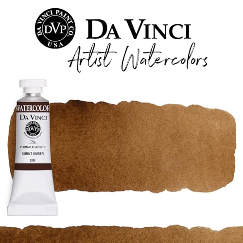 DA VINCI PAINTS Professional Artist Watercolor Paint, Burnt Umber, 15mL - color: Burnt Umber, style: 15mL