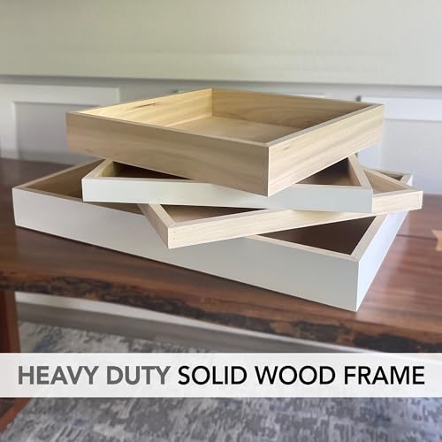(Pack of 2) 34x34 Inch Unfinished Best Wood Panel for Painting, Square Cradled Canvas Board with Art Carrying Case, 2 Inch Deep Stretcher Bar for Acrylic Oil Mix Media Painting Pouring