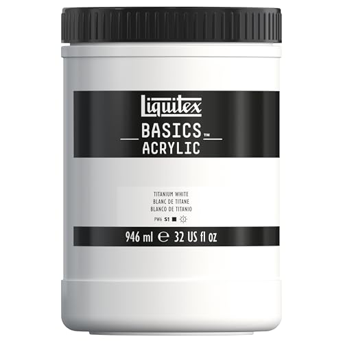Liquitex BASICS Acrylic Paint, 946ml (32-oz) Jar, Titanium White - color: Titanium White, size: 32 Fl Oz (Pack of 1)