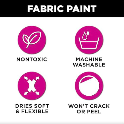 Tulip Soft Fabric Paint, Washable, Stays Soft and Flexible, Permanent Paint, for Light and Dark Fabrics, 2 fl oz, Black - color: Black