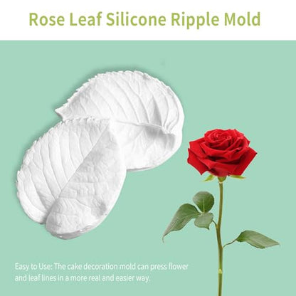 KALAIEN Leaf Petal Veiner Gum Paste Mold Sugar Craft Tools Rose Flower Leaf Vein Double Veiners Mold - color: Rose Petal