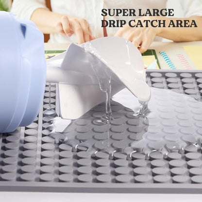 LET'S RESIN Resin Collector Mat, Easy Clean & Silicone Heat Resistant Mats 14.5'' x 9.4'', Non-Slip Multipurpose Thick Silicone Mats for Resin Molds, Epoxy Resin, Cup Turner, Kitchen Counter, Placemat - size: 14.5'' x 9.4''