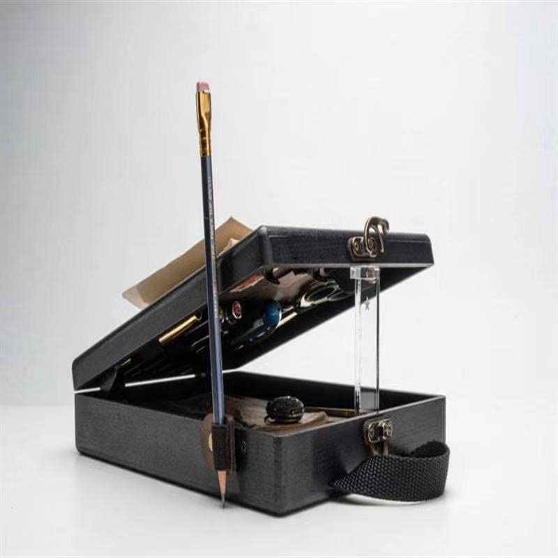 Generic TSINGS Wooden Sketching Tool Box Wood Cross-Body Briefcase Portable Organizer Messenger Wooden Case Easel for Outdoor Painting & Writing, Green - style: Green