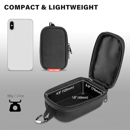 HAUTMEC Small Hard Tool Storage Case, Heavy-Duty 1680D Tool Bag with EVA Molded Base, PE Reinforced Top & Waterproof Bottom, Dual Zipper Compact Organizer for Small Parts & Electronic Devices – HT0402