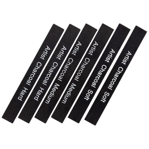 minkissy 6pcs Compressed Charcoal Sticks Shading Drawing Carbon Charcoal for Students Artists Sketching and Painting Art Supplies