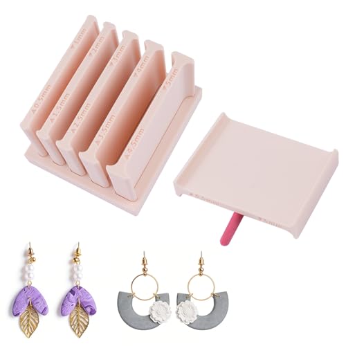 Polymer Clay Bead Roller Set, Clay Tube Hoop Roller Guide Clay Roller for Jewelry Crafts, Clay Rolling Strip Shape Maker,4.5/3.5/2.5/1.5/05mm - color: Style 2