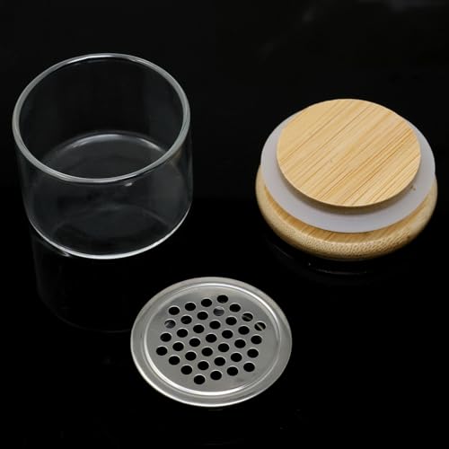 Nail Brushes Washing Cup Portable Nail Art Brush Washer Dappen Dish Acrylic Glitter Powder Nail Brush Cleaner Layered Nail Art Brush Wash Cup with Wooden Lid