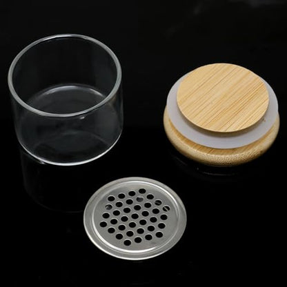 Nail Brushes Washing Cup Portable Nail Art Brush Washer Dappen Dish Acrylic Glitter Powder Nail Brush Cleaner Layered Nail Art Brush Wash Cup with Wooden Lid