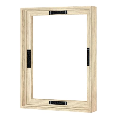 Abtgt 11x14 Canvas Floating Frame with 0.9" Deep, 11x14 Floater Frames for Canvas Paintings with Adhesive, Vertical or Horizontal Wall Art frame for Prints Oil Painting Diamond Decor, Natural, 1 Pack - color: Natural, size: 11x14