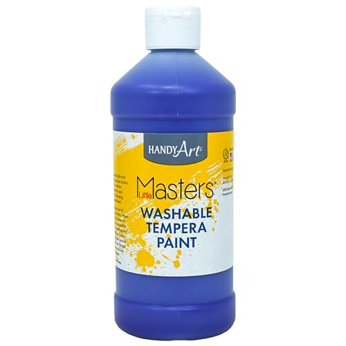 Handy Art Little Masters Washable Tempera Paint, Violet, 16 oz Bottle | Bright & Mixable, High Opacity, Washable Colors for Classroom, Students, Kids, Young Artists, Safe & Non-Toxic, Made in USA - color: Violet, size: 16 Fl Oz (Pack of 1)