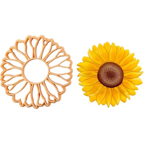 GOTO CLAY TOOLS Trinket Dish Cutter for Polymer Clay, Sunflower Trinket Dish Cutter, 4 inch Length, Embossed Polymer Clay Cutters, Sharp Edge - color: SUNFLOWER