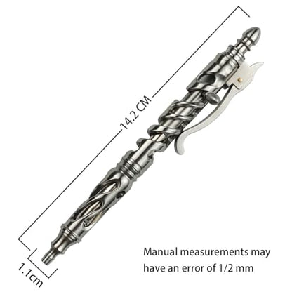 Dr. Metalleung Heavy Duty Stainless Steel Bolt Action Pen - Retractable EDC Pen with Keychain, Refillable Ink, Smooth Writing for Office & Gifts - style: structural
