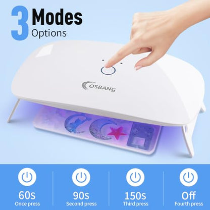 OSBANG 2 Pack UV Light for Resin, Large Size Foldable UV Resin Lamp and Mini Portable Light, Fast Curing and Light Weight UV Lamp, Resin Kits for Jewelry Making, DIY Craft - size: UV Resin Light Kit Pro