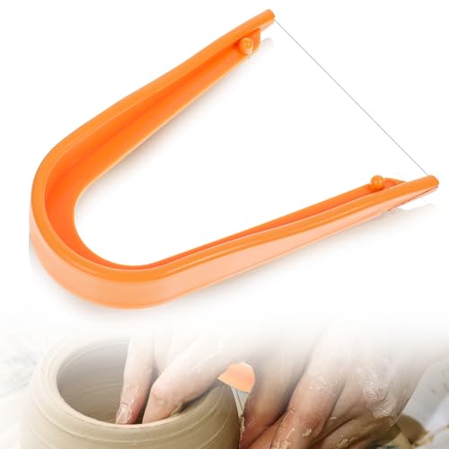 Clay Wire Cutter Tool for Pottery 5.1 X 3.7" Clay Cutters Potterys Tools Mud Pottery Tools for Cutting Mud Handcraft Ceramics Sculpting Orange Color