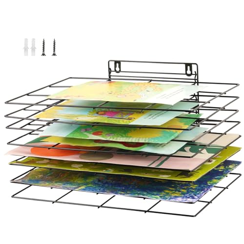 Art Drying Rack for Classroom Paint Drying Rack Small Art Drying Rack Wall Art Storage Rack with 8 Removable Shelves for Classrooms and Art Studios (Black, 8 Shelves) - color: Black, size: 8 Shelves