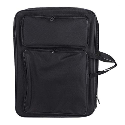 haozaikeji A3 Artist Portfolio Carrying Case Portable Draw Board Painting Pad Backpack Waterproof Heavy Duty Canvas Shoulder Bag Sketching Painting Art Supplies Carry Bag Black - color: Black