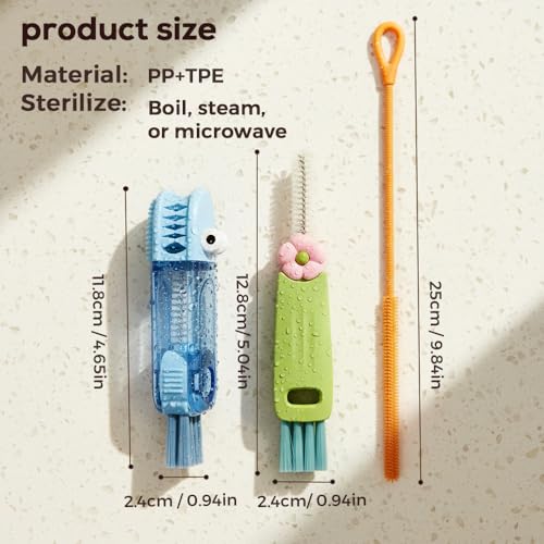 3 in 1 Cup Lid Cleaning Brush, 2026 New Multifunctional Bottle Brush Cleaner, Bottle and Straw Brush Cleaning Set, Crevice Cleaning Brush Tools for Gap Tight Spaces, Home Kitchen Gadgets (2PC A) - color: 2pc a
