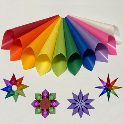 Translucent Wax Paper, Kite Paper, Glassine Papers. Suitable for Making Window Stars, Waldorf Stars (Bright, 4 x 4 inch) - color: Bright, 4 x 4 inch